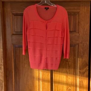 Talbots Coral Small Petite Sheer Shutter Front Cardigan